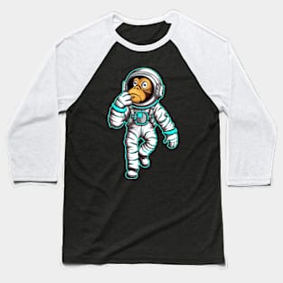 Astraminals Cartoon Monkeynaut Blue Baseball T-Shirt